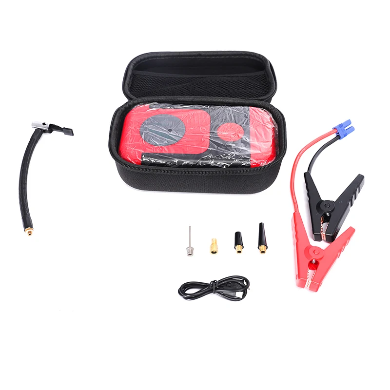 Portable Car Starter Device Emergency Tool Multi-function Jump Starter With Air Compressor