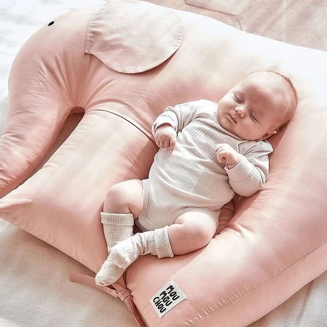 100% Cotton Ins Elephant Plush Animal Doll Baby Soothing Artifact with 200TC Thread Count Digital Printing Solid Pattern Sleep
