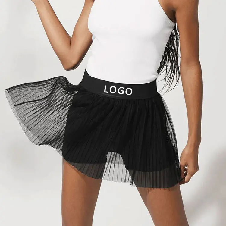 custom Wholesale Sexy Ladies White Skirts Sports Wear Quick Dry Women  Mesh  Tennis Skirt Shorts for women