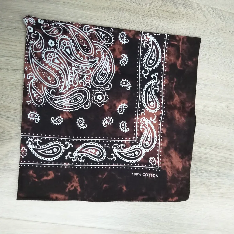 Tie died paisley pure cotton 22*22 inch men pocket square women headband hair scarf buddy bandana