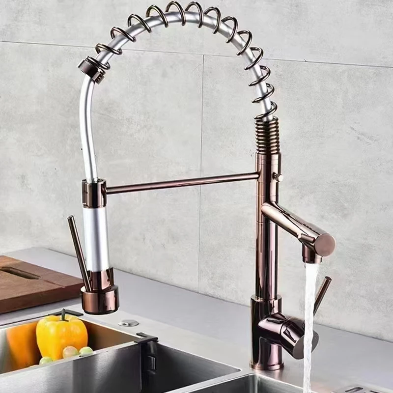 Новый дизайн, современный коммерческий пружинный вытягиватель, кухонный кран с поворотным носом