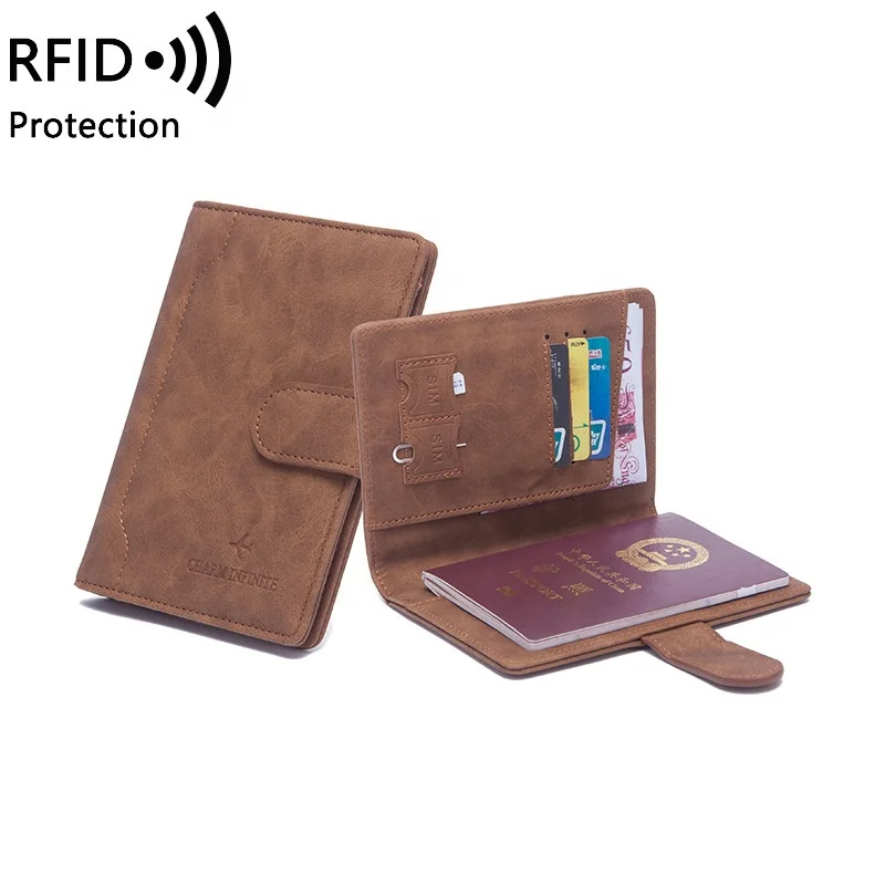Wholesale RFID Blocking Faux Leather Elastic Passport Cover Sim Card Passport Holders for Travel