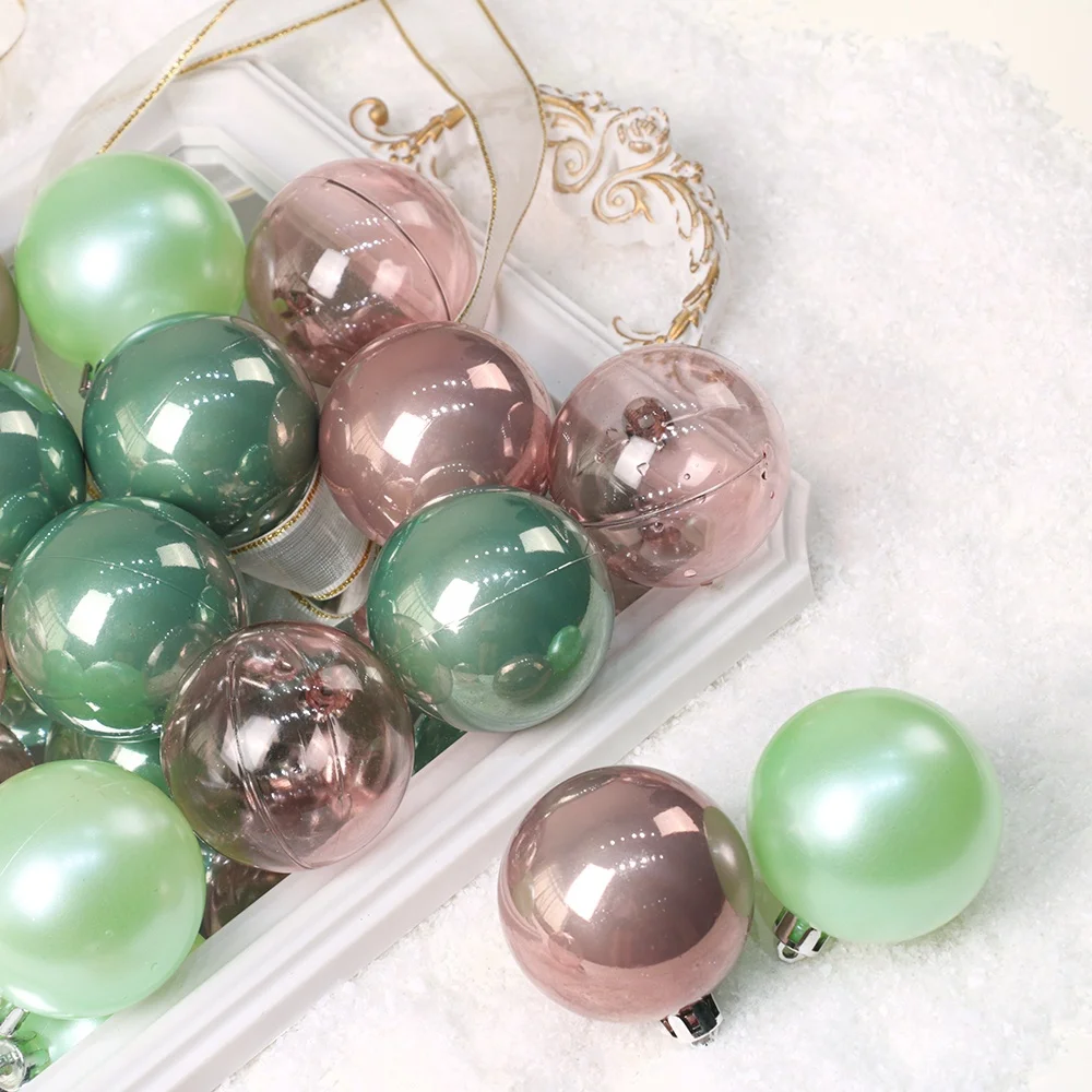 Popular type 6 cm round  Christmas Ball Ornaments set Tree Decorations for Party Bolas de Navidad