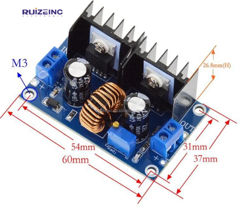 DC4-40v для DC1.25-36v 8A 200w Регулируемый XL4016 XL4016E1 DC-DC регуляторы постоянного напряжения понижающий