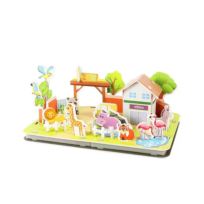 2024 Hot 3D Paper Puzzle Amusement Park Puzzle Educational Toys Promotional Gifts For Kids