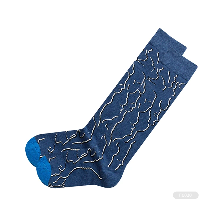 FY-II-0953 womens navy blue knee high socks womens navy knee high socks