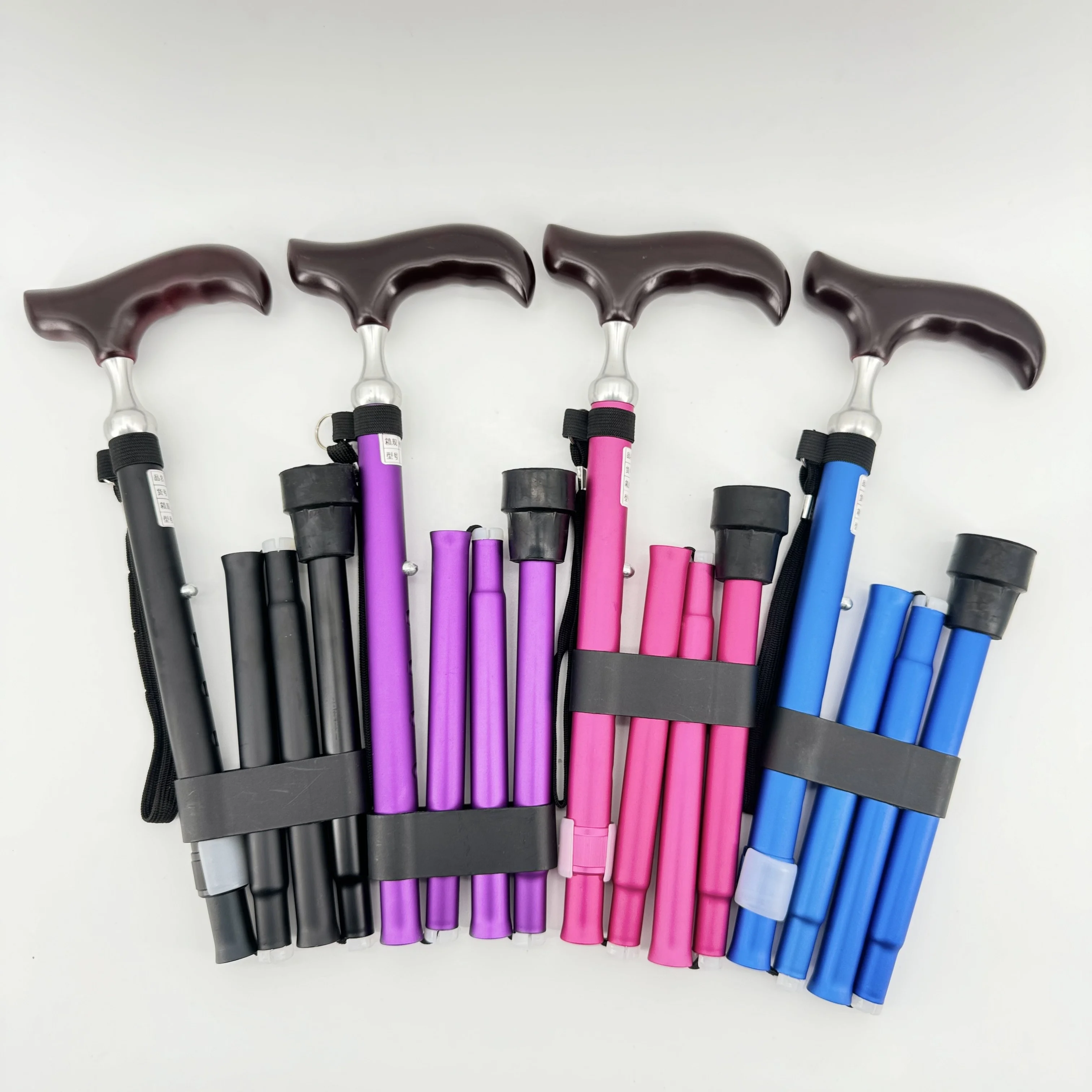 Wooden unique luxury handle alloy cane folding and telescopic cane for elderly assistance portable walking stick