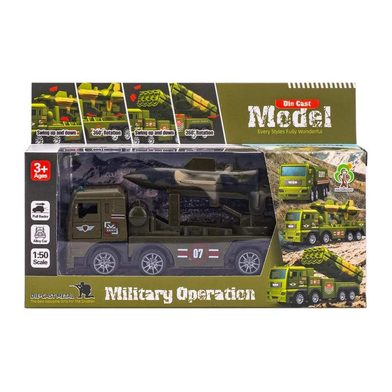 Die Casting 1 50 Alloy Military Vehicle Pull Back Transport Engineering Vehicle Kids Toy Alloy Truck Model Toys