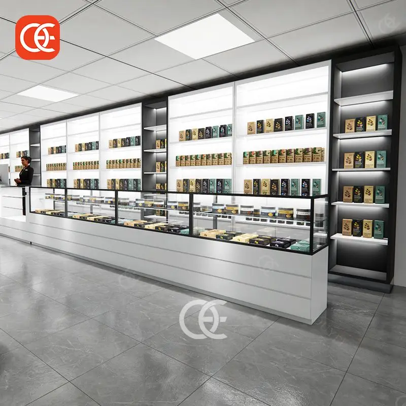 Сервисный витрина для магазина сигар 360 кальянного стекла дымовых магазинов