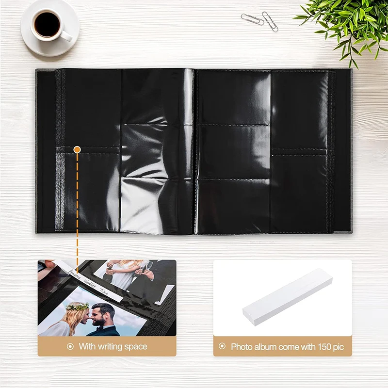 Wholesale Multifunctional Use 200 Sturdy Inner Pages Sewn Leatherette Frame Cover Travel Record Wedding Birthday Photo Album