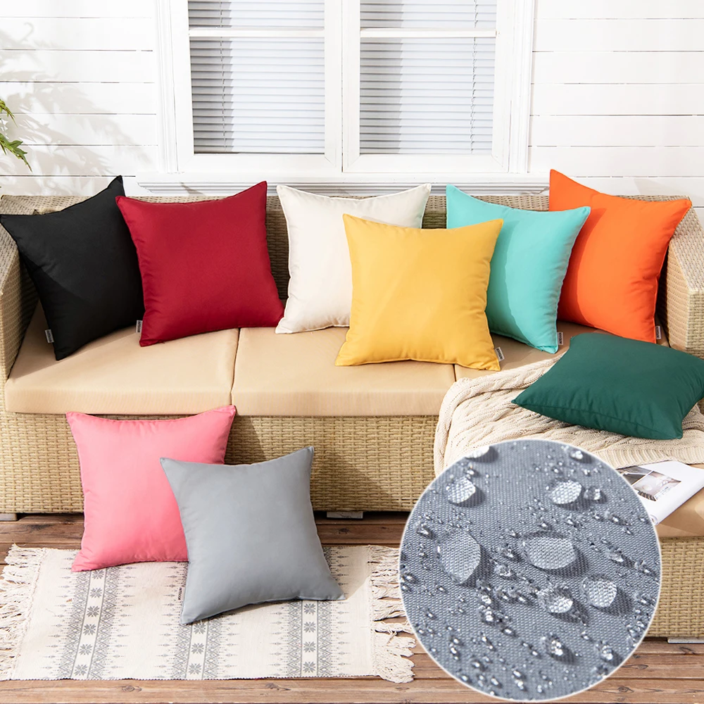 Custom Wholesale Waterproof Sofa Pillow Covers Outdoor Cushion Cover Water Resistant Outdoor Furniture Garden Pillow Case