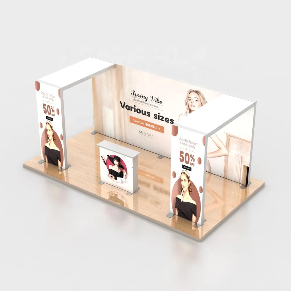 Easy Installation Double Sided Seg Silicone Edge Graphics Exhibition Trade Show Booth Light Box Display