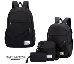 Business Leisure Computer Backpack 3pcs Set Waterproof For Resistant Large Capacity School  for Teenagers Bag