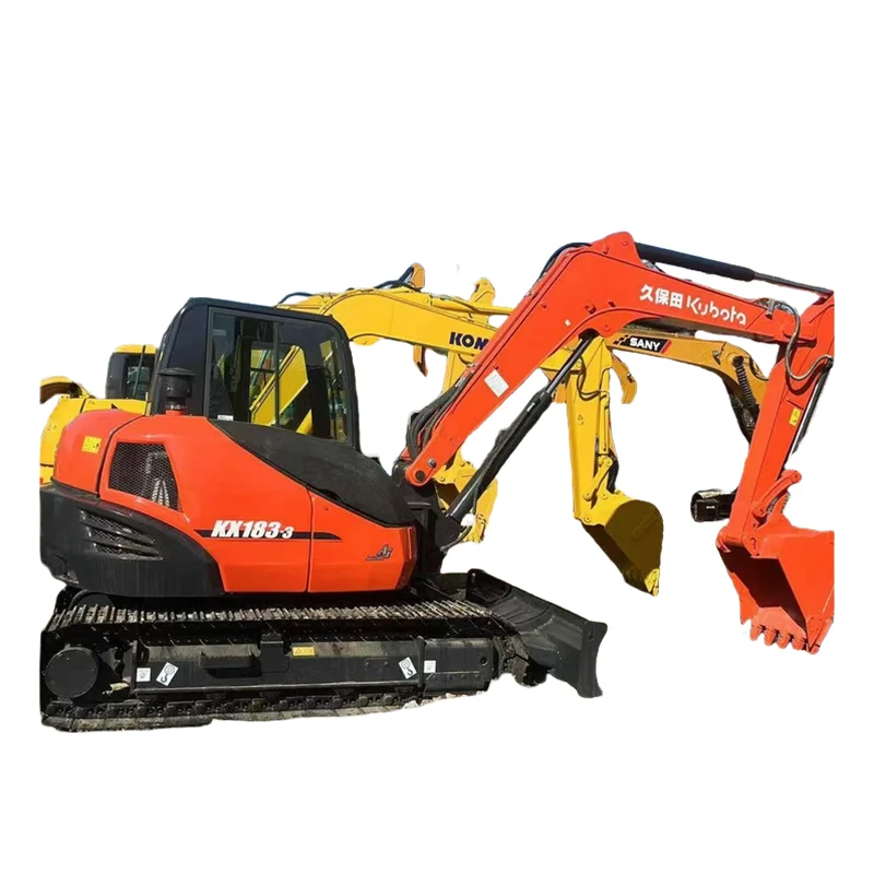 High Quality Used Kubota KX183-3 hydraulic crawler mini home excavators 8ton KX183 Second hand bucket diggers
