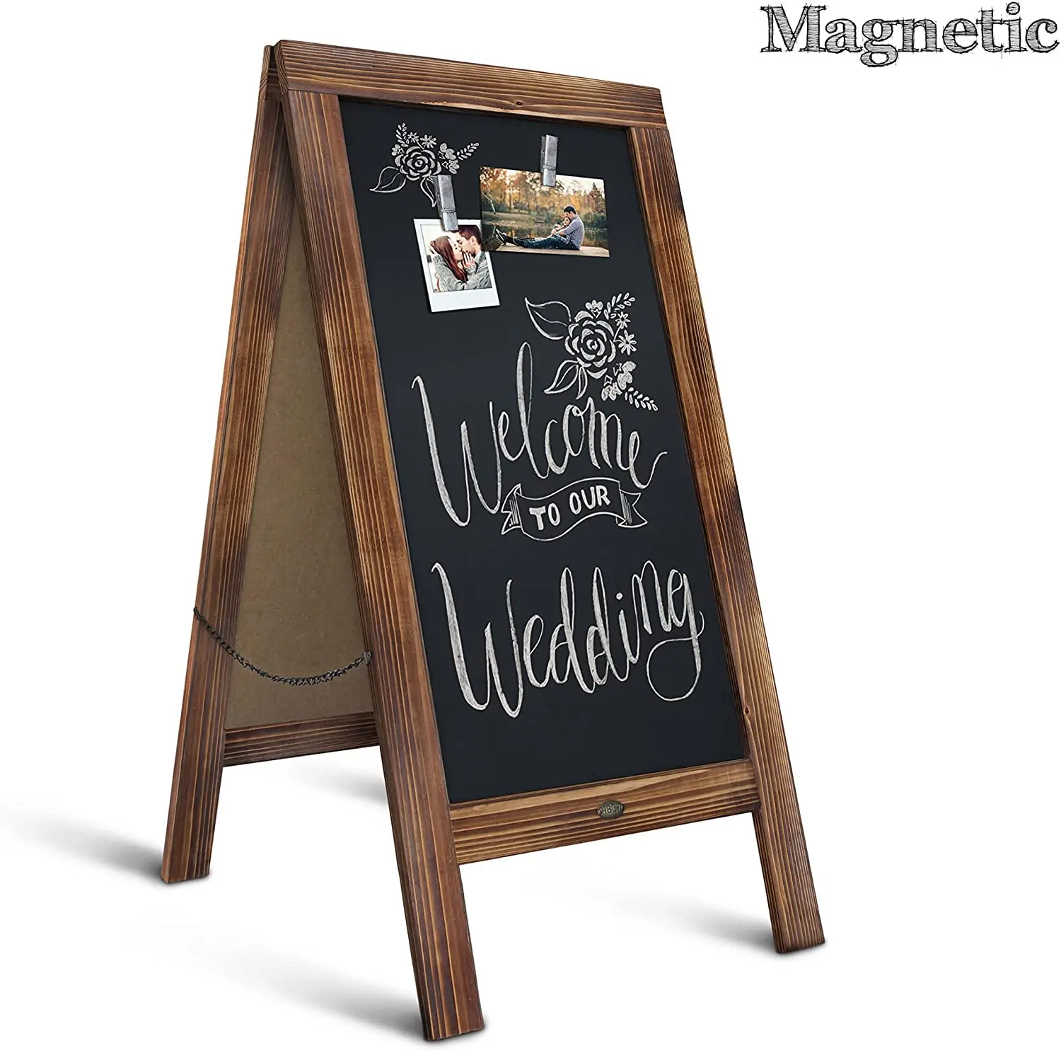 Free Standing Chalkboard Easel Sturdy Sidewalk Sign Sandwich Board Outdoor Chalk Board