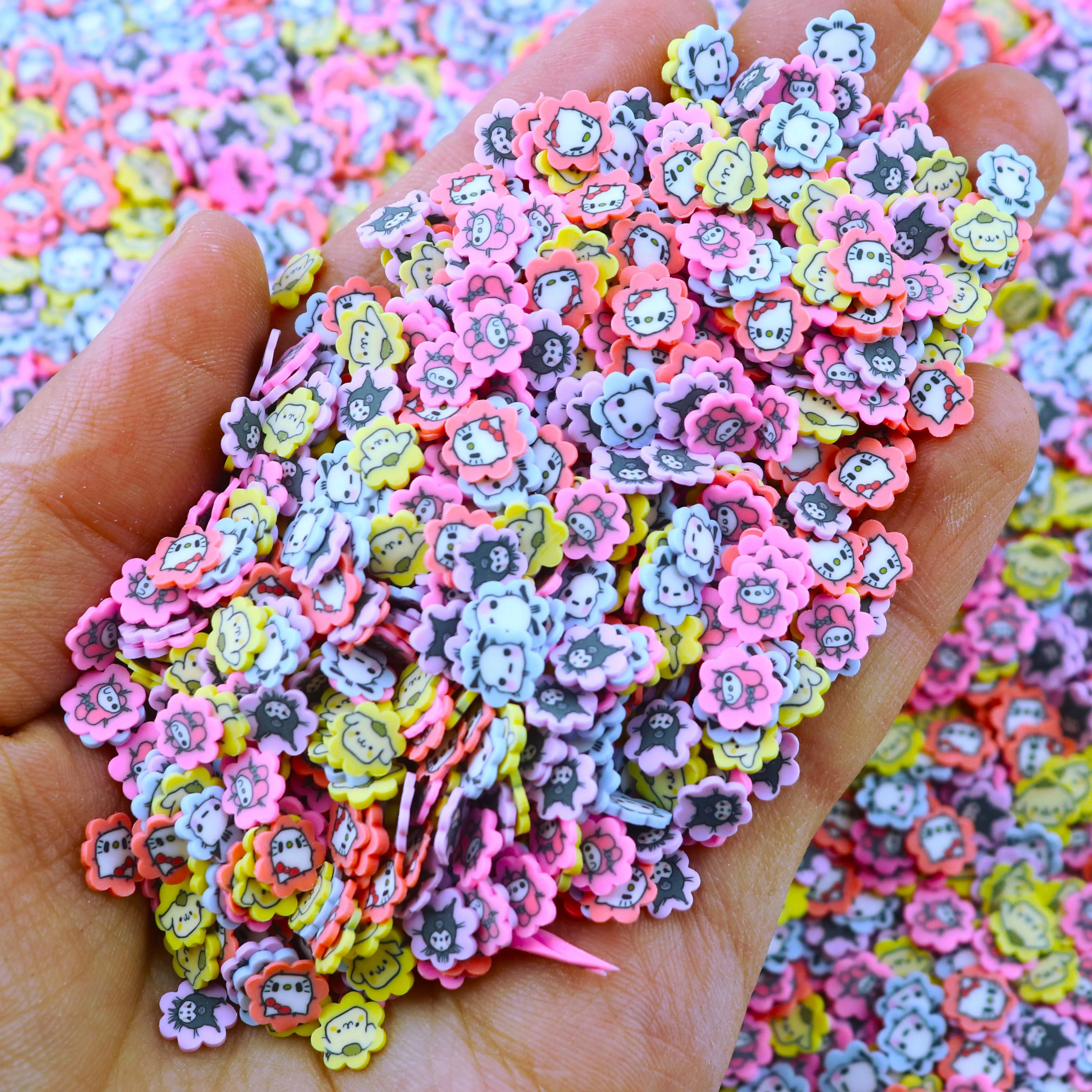 1KG Cartoon Character Sanlio Polymer Clay Sprinkles Slices Mix For Slime