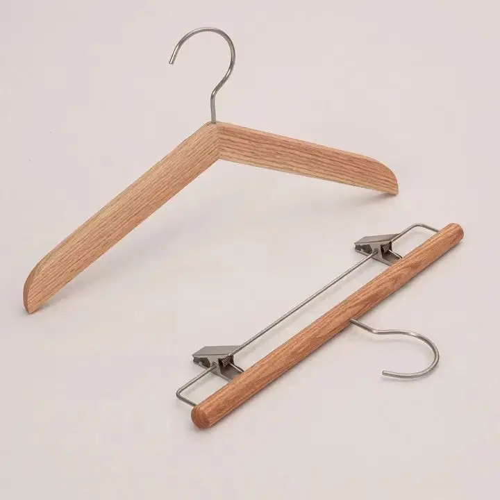 Custom Logo Clothing Shop Luxury Clothing Hanger Non Slip With Clip Kids Adult Wood Hanger for Clothes