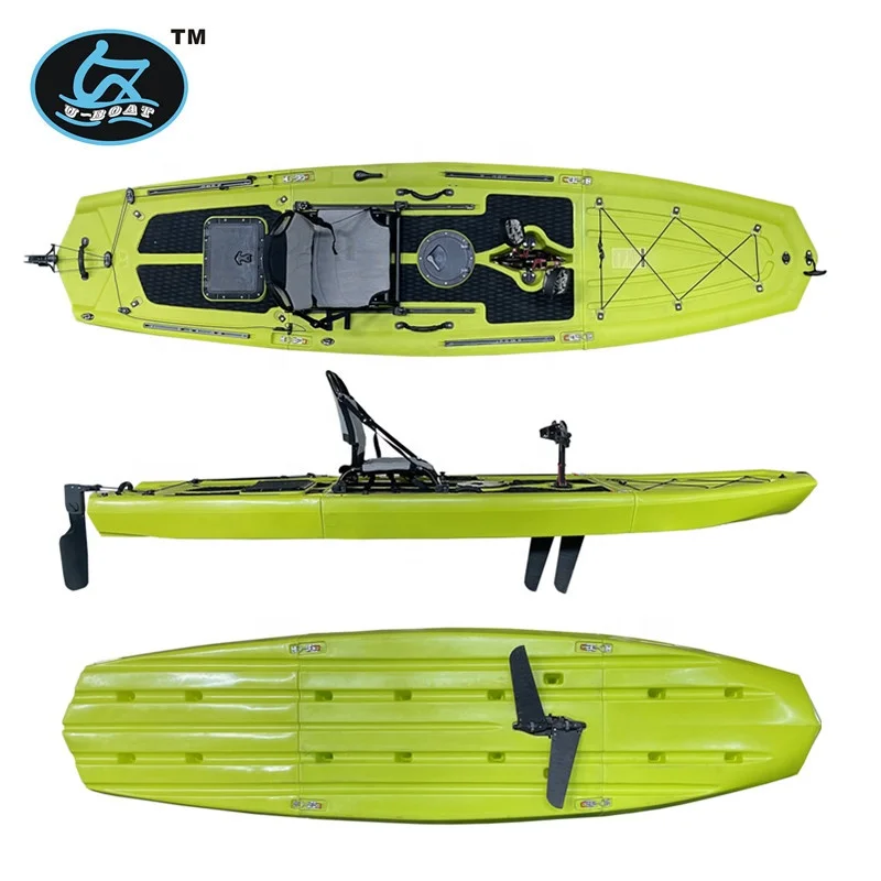 U-boat Newly developed single sea kayak plastic canoe three-section fishing canoe rowing boat