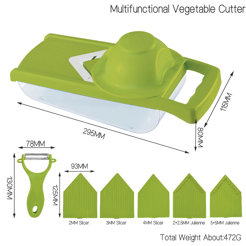 
Free Shipping multifunctional 5 in 1 V blade hand pull chopper mandoline vegetable slicer dicer 