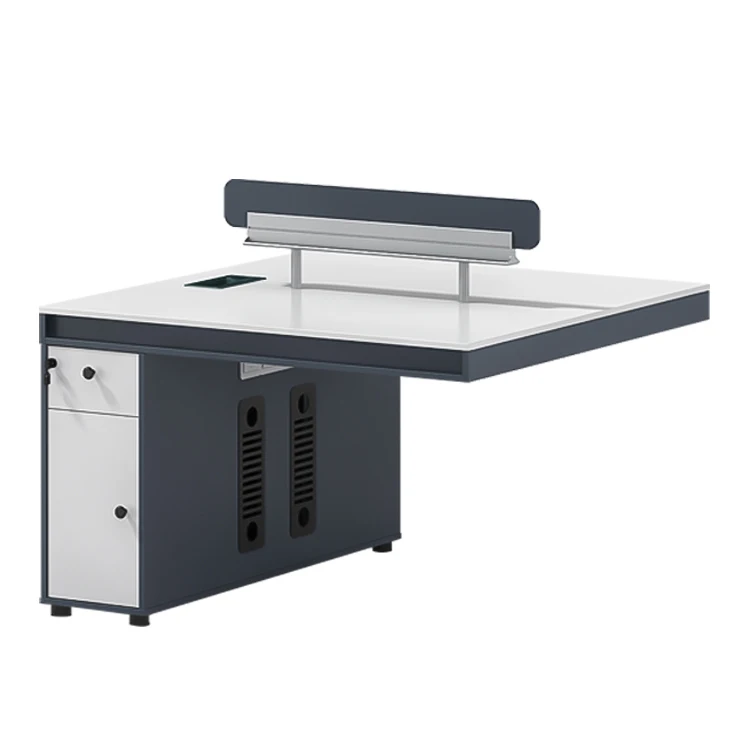 Фабричная продажа, современная роскошная высокоглянцевая рабочая станция на 2 человека, офисный стол для персонала