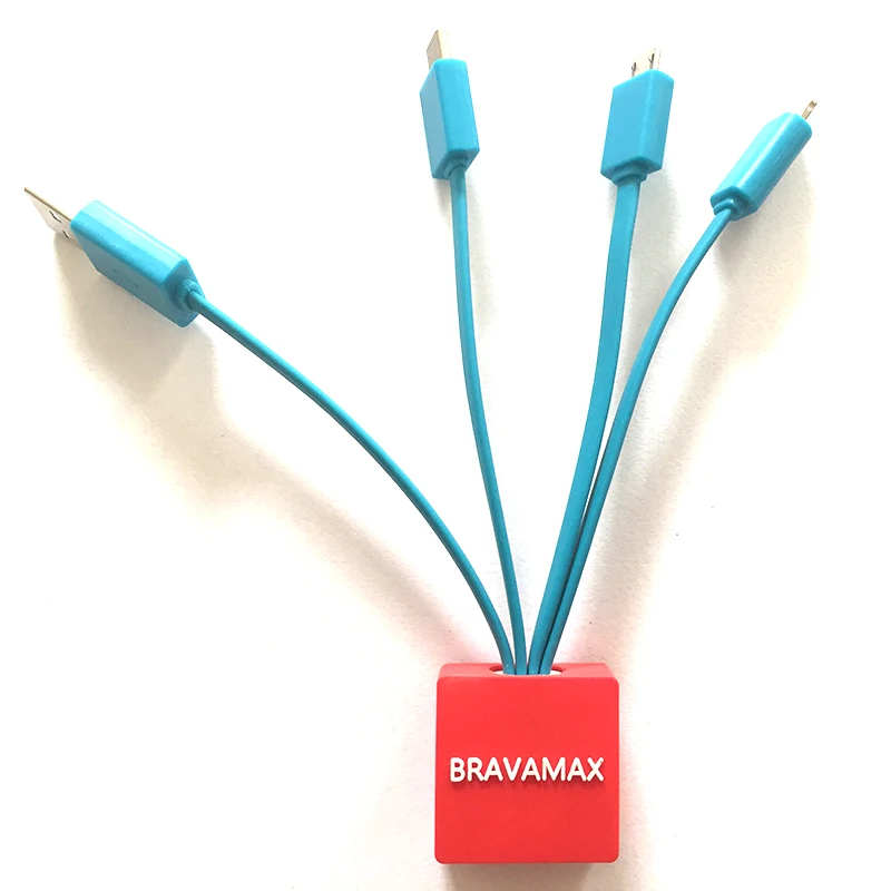 
Factory Hot Product All in One PVC Customized USB Cable Multi Ports Micro USB Data Charging Cable USB C Flat Phone Cable 