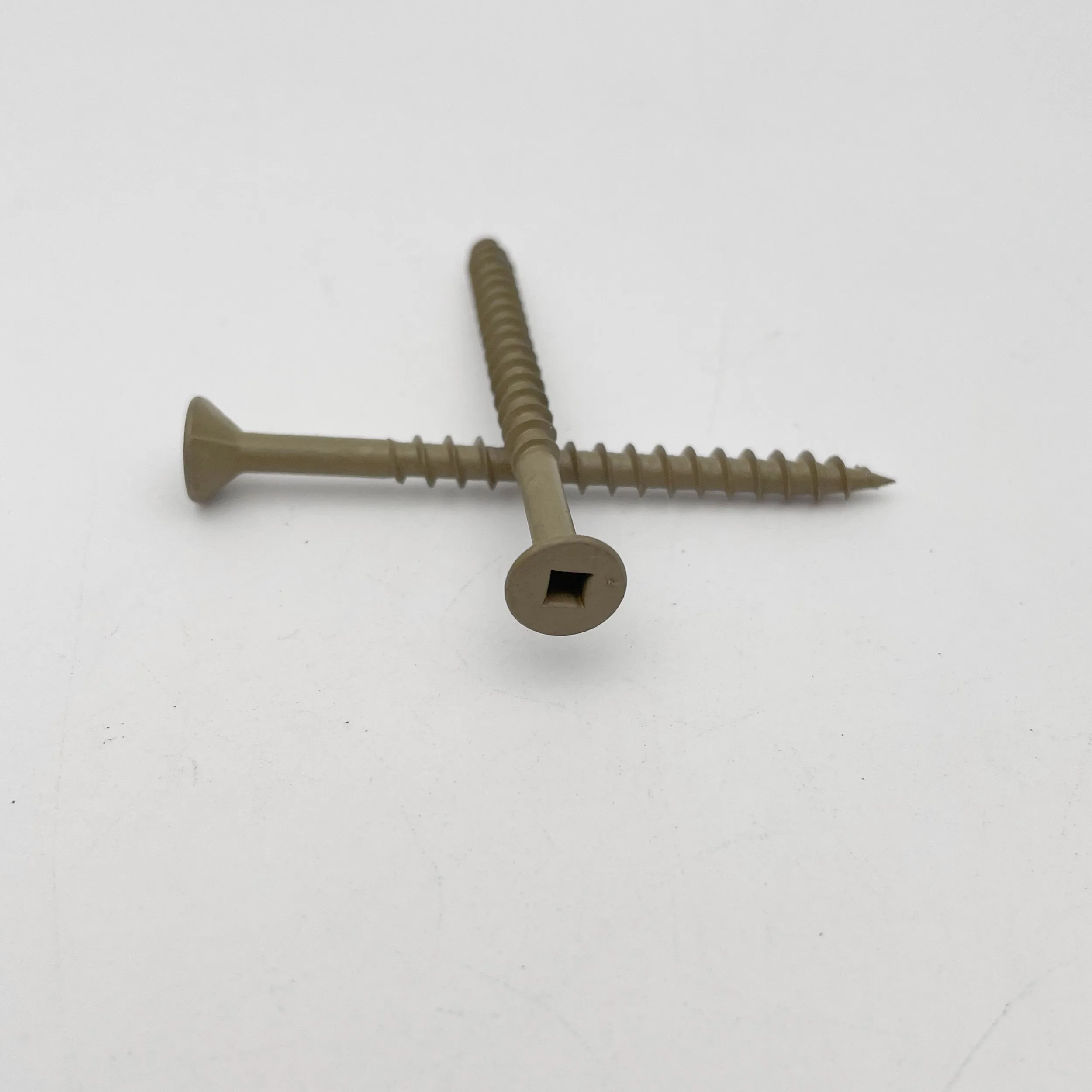 ACQ Brown Ceramic Wood Screws Tan Deck Screws Bugle Head Square Drive Coarse Thread  Regular Wood Point Type