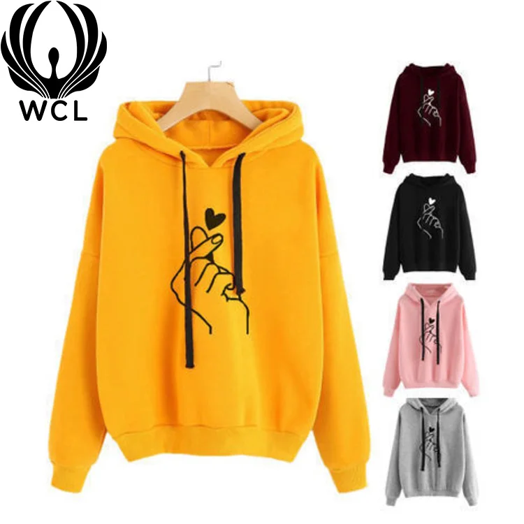 Sweatshirt Plain Puffy Wool Print Female Yellow Graphic Premium Couples Blank Strings Pullover Women Hoodies