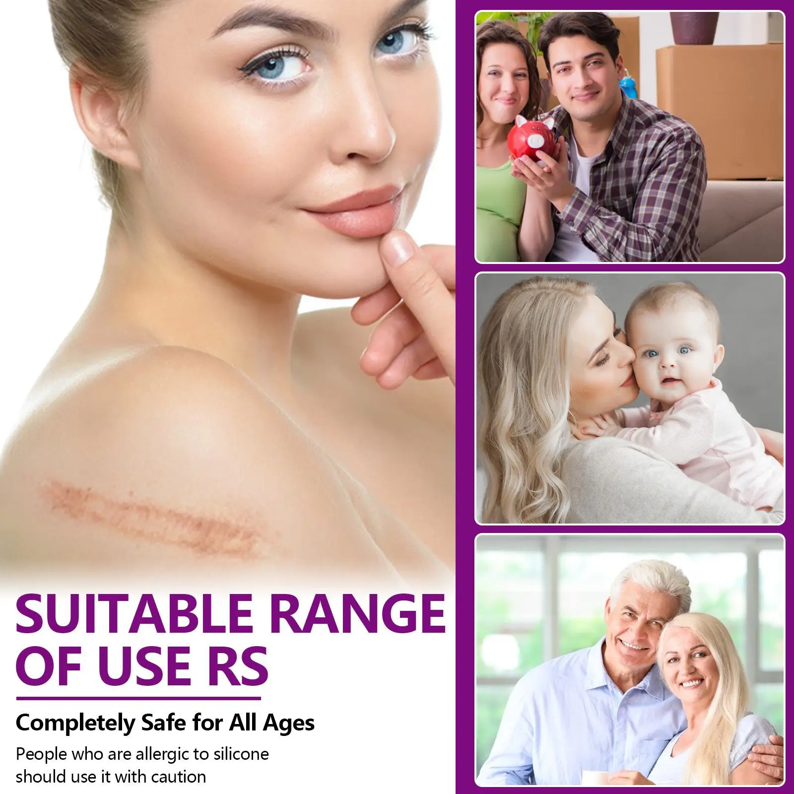 Reusable flexible breathable durable soft medical-grade silicone roll for scar dilution Scar Roll Scar patch