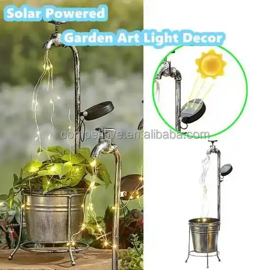 Solar Led Street Light Waterproof Metal watering can for Garden Decoration solar Light Jug Luminous Body