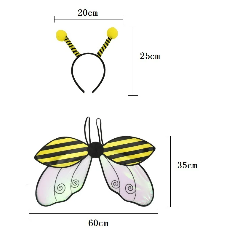 New Halloween holiday party masquerade ball Costume as an insect wing Ladybug bee wings 2-piece set