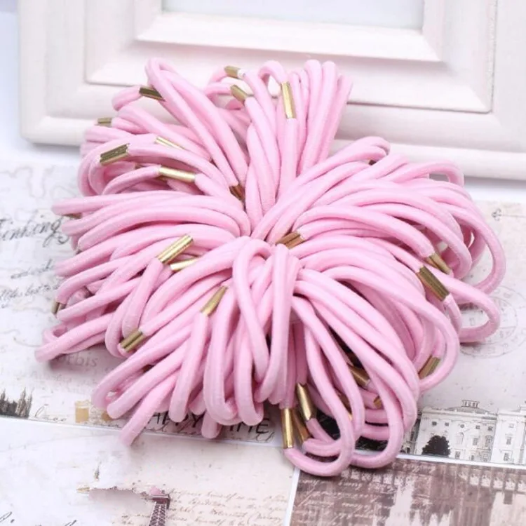 custom Width Rubber Bands Solid Hair Bundles Ponytail Holder Elastic Hair Ring For Girls