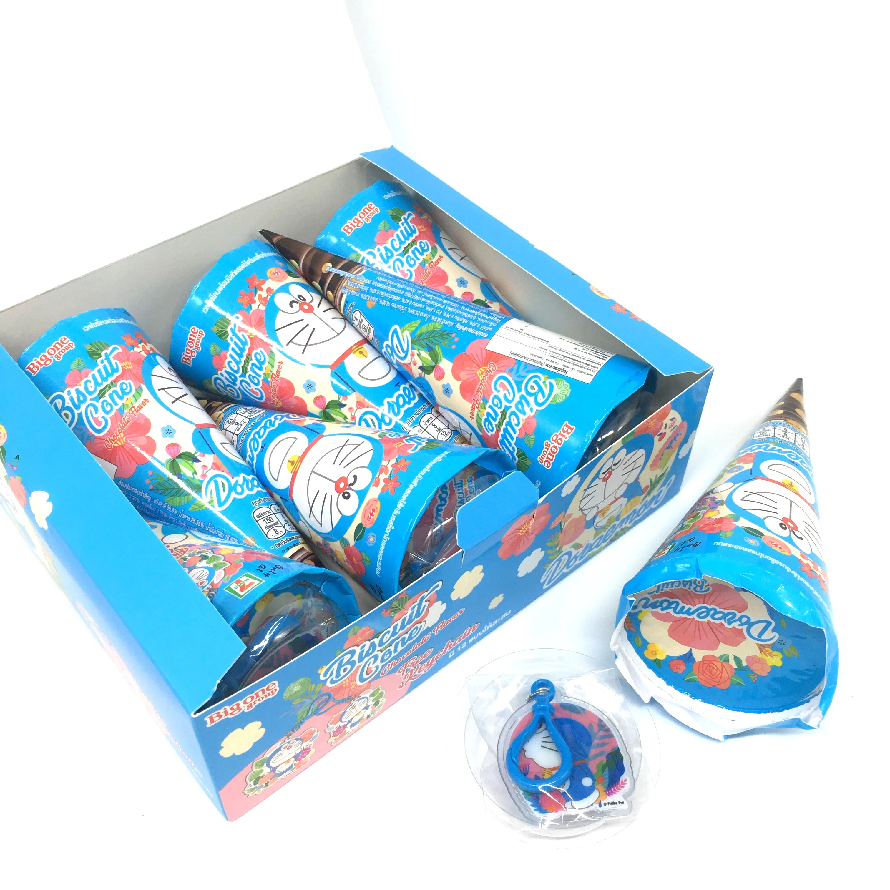  New product wafer custom ice cream chocolate cone with keychain toy