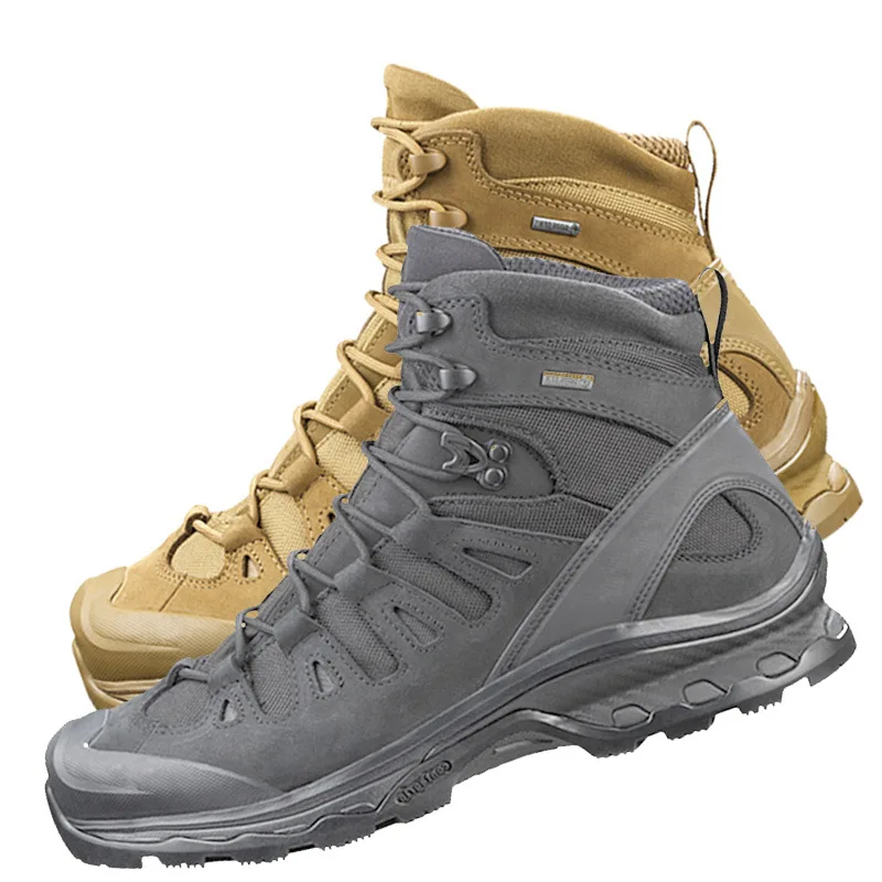 Leather Mid Cut Outdoor Black Mens Tactical Ankle Desert Steel Toe Safety Black Combat Hiking Shoes Boots For Men Women