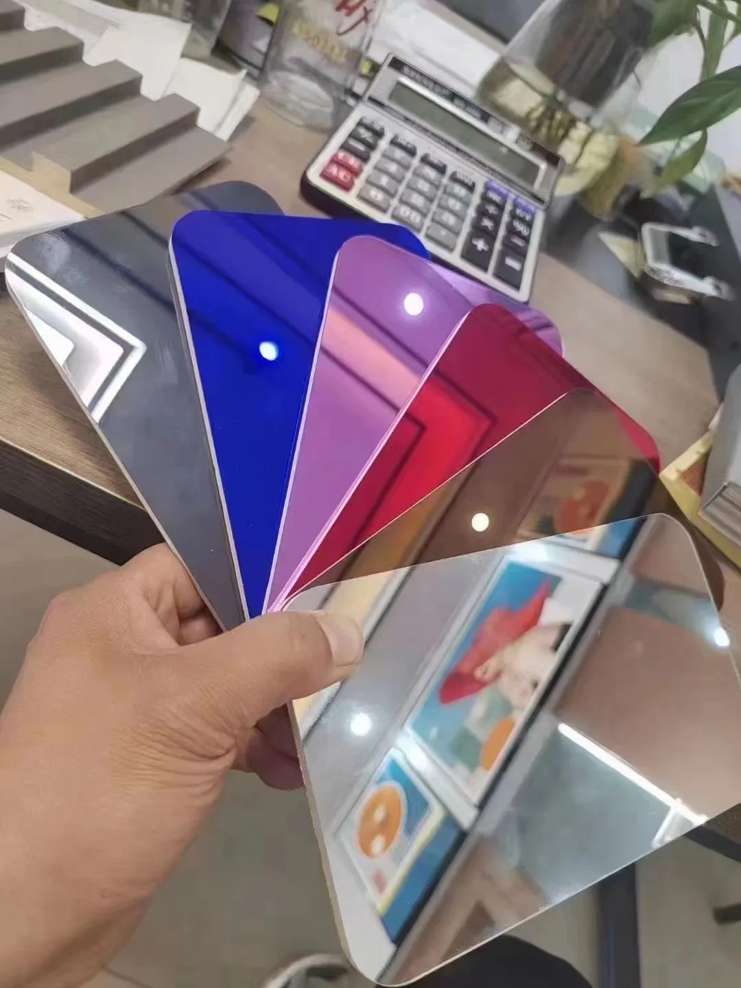 2023 Mirror Bamboo Charcoal Wood Veneer Wall Panel Wallpaper Board Coextruded Panels for KTV/Bar Customized