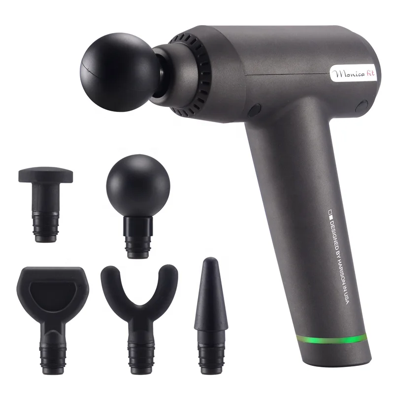 Новый качественный портативный массажный пистолет для массажа мышц тела с ЖК-дисплеем