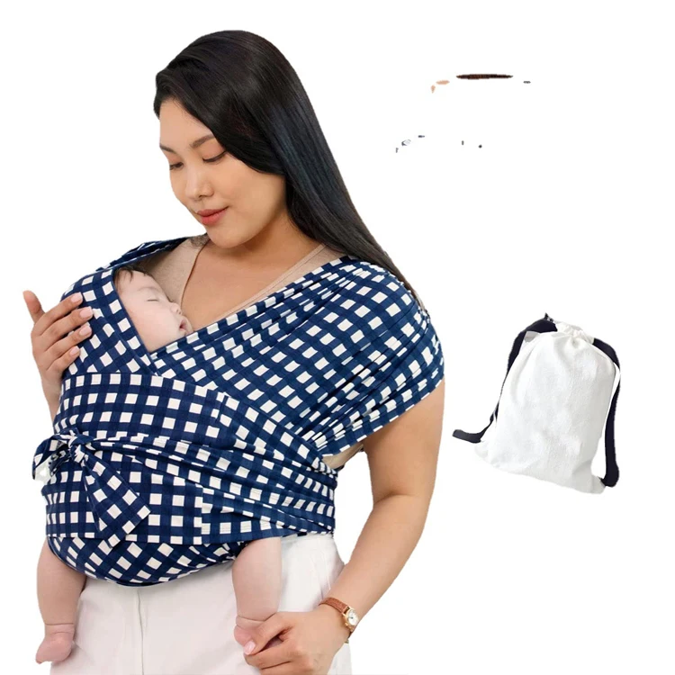 Baby Wrap Carrier Premium Cotton Baby Wrap Simple Pre-wrapped Infant Carrier for Baby Sling Wrap Carriers