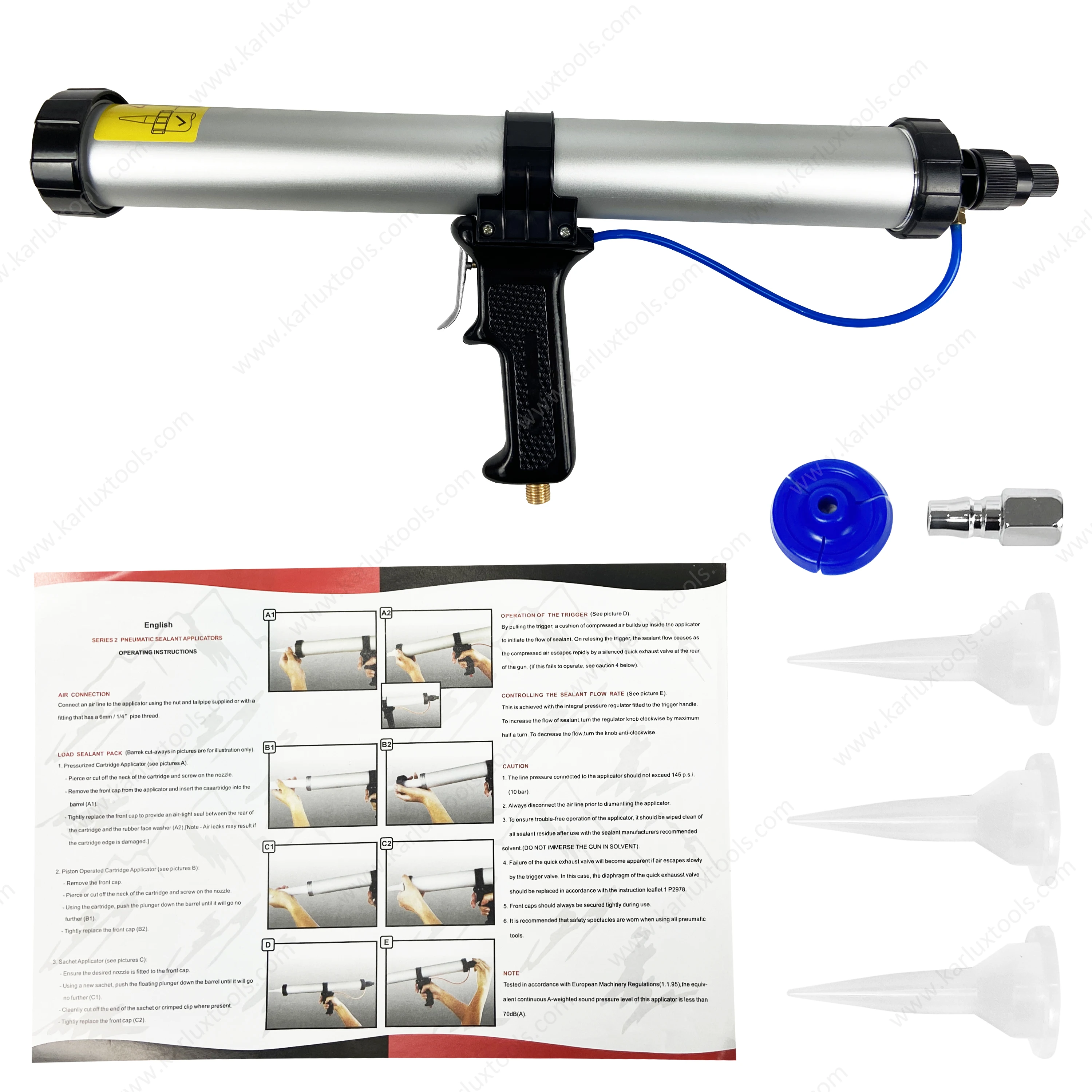 600ml Manufacturer Air Power Caulk Gun Cartridge Heavy Duty Pneumatic Applicator Professional Caulking Gun