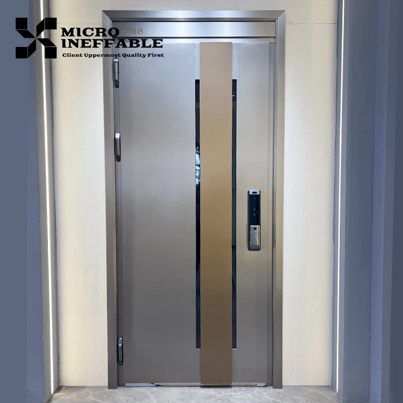 Fancy Cheap Customized Modern Security Front Back Front Entrance Door Stainless Steel Door For House