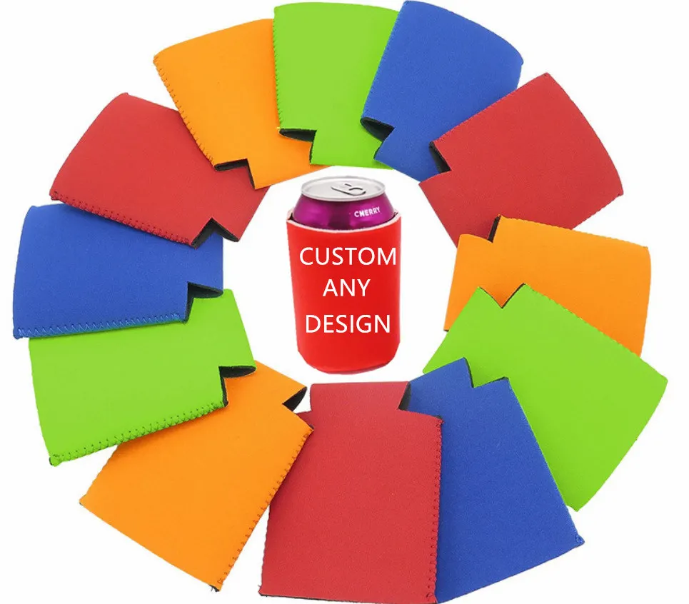 Custom Logo Slim Can Coolers Sleeves Bulk Personalized Insulated Neoprene Can Cooler Drink Holder