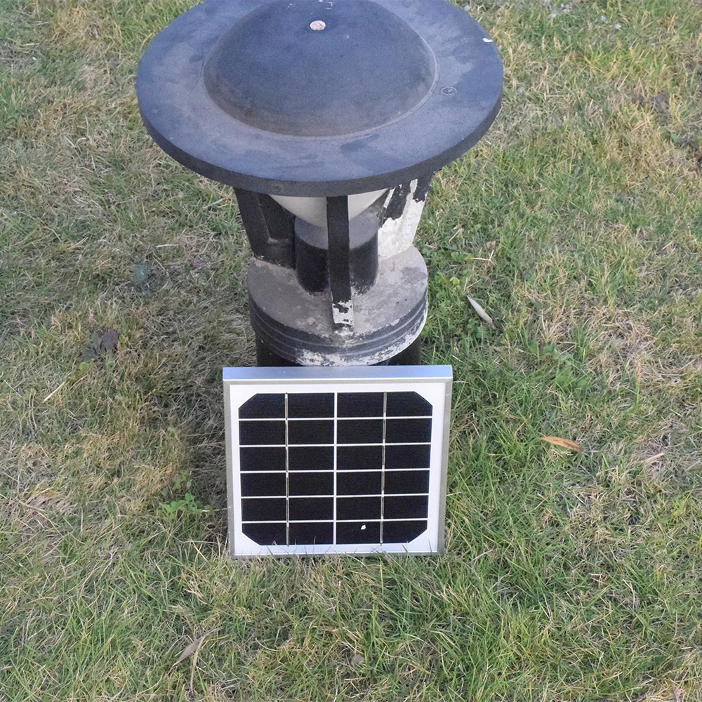 6V / 4W Mono Tempered Glass Solar Panel 185 * 195 * 17mm white back plate with junction box without wire