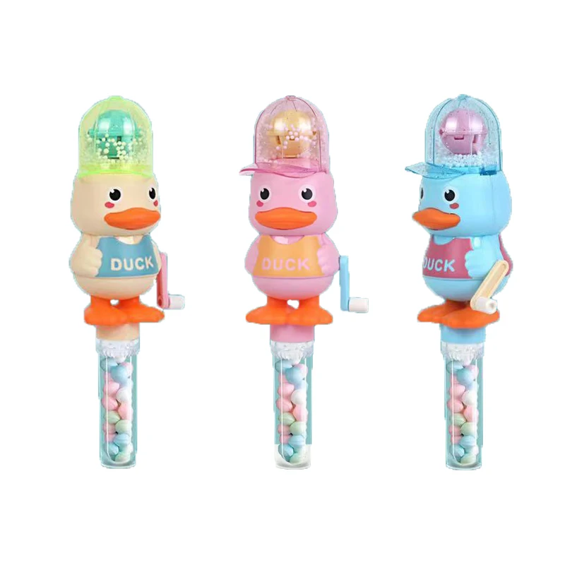 Baby toys 2022 weightlifting face change and cartoon manual snowflake stick toy with candy party favors