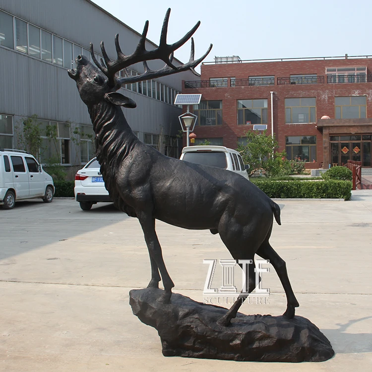 Modern Decoration life size metal craft bronze elk statue