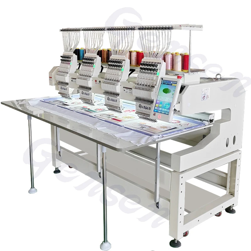 Gensen 15 12 needles colors cheap computerized industrial embroidery machine from china used embroidery machine 4 head