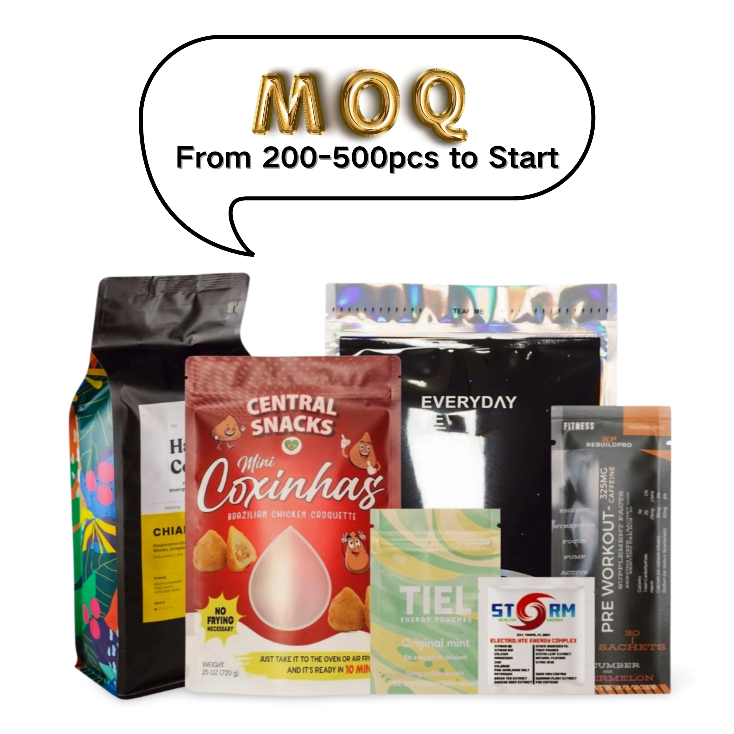 Custom Printing Biodegradable Kraft Paper Stand Up Zipper Food Packing Bag Zip Lock Mushroom Coffee Packaging Doypack Mylar Bag