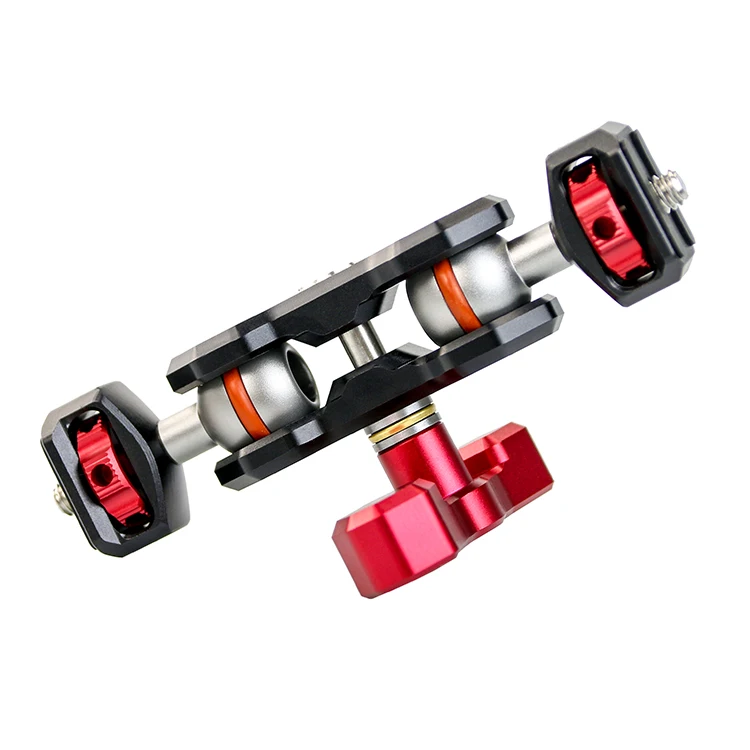 Custom Design Vlogging Articulating Magic Arm Dual Ballhead1/4' Screw Universal Camera Video Monitor Mount Adapter