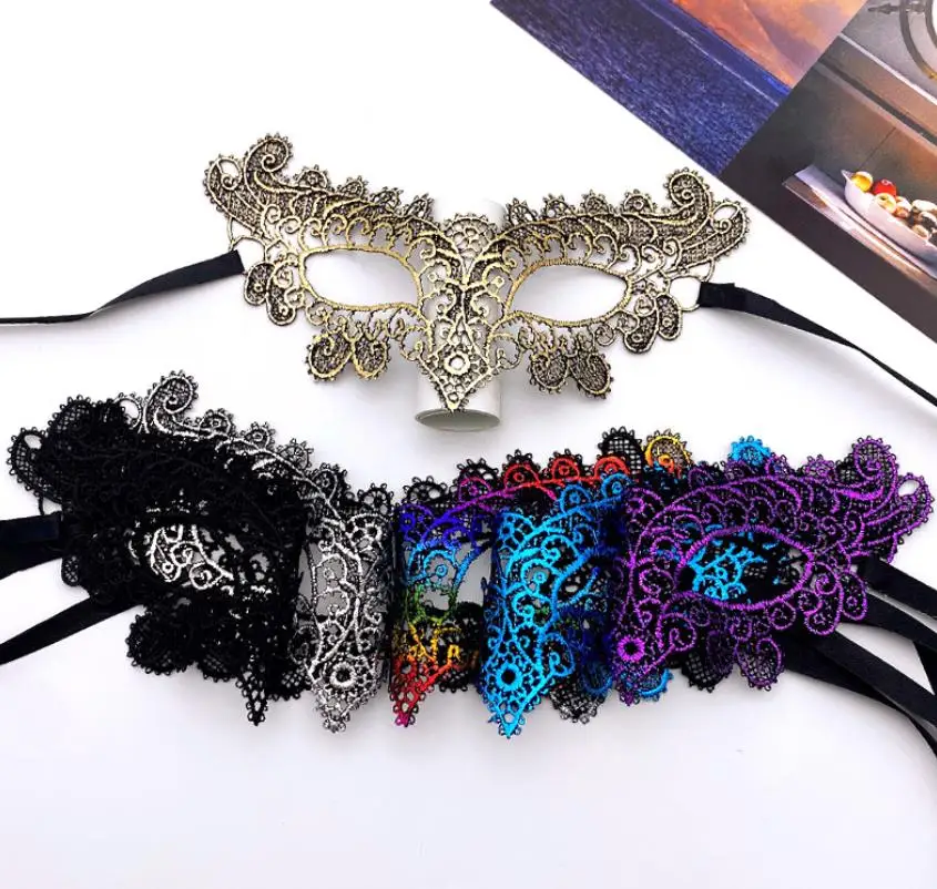 Metallic Lace Masquerade Masks for Women Party Sexy Eyemasks For Venetian Halloween Mardi Gras Cocktail