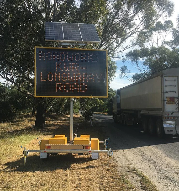 Led Lights Variable Message Sign Display Board Solar Traffic Amber Vms