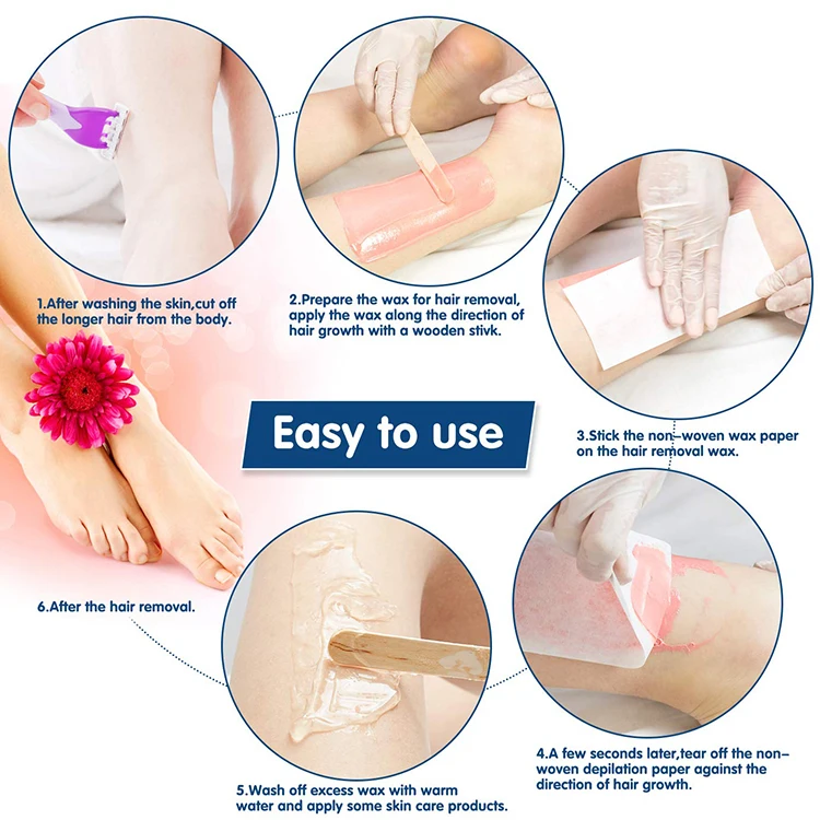 100 pcs depilatory hair removal depilatory cloth bleahed wax strip nonwoven epila