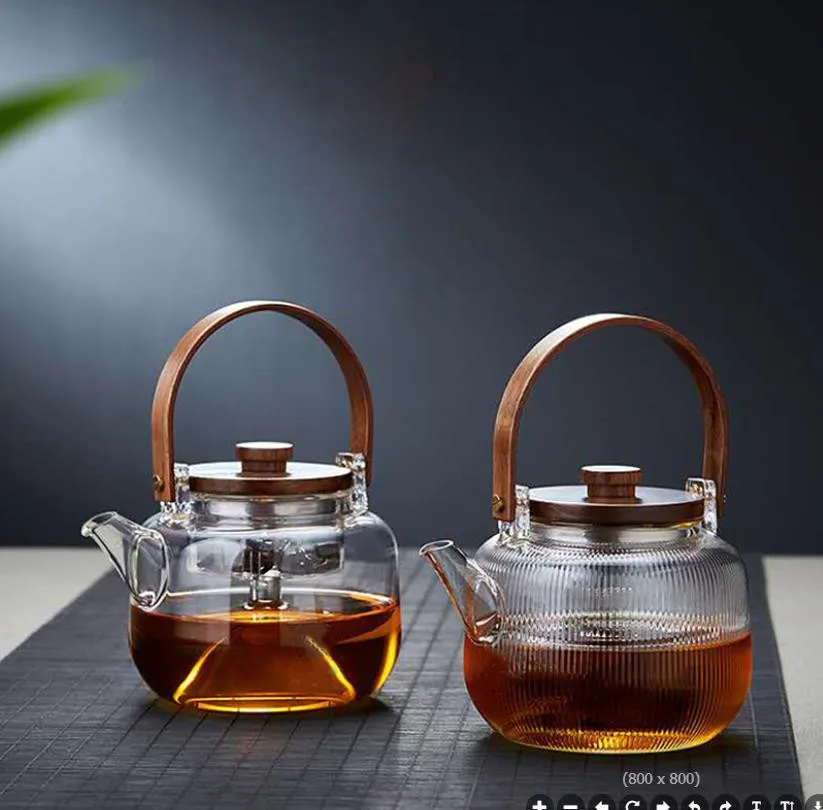 High borosilicate wood cover glass pot can open fire electric ceramic furnace