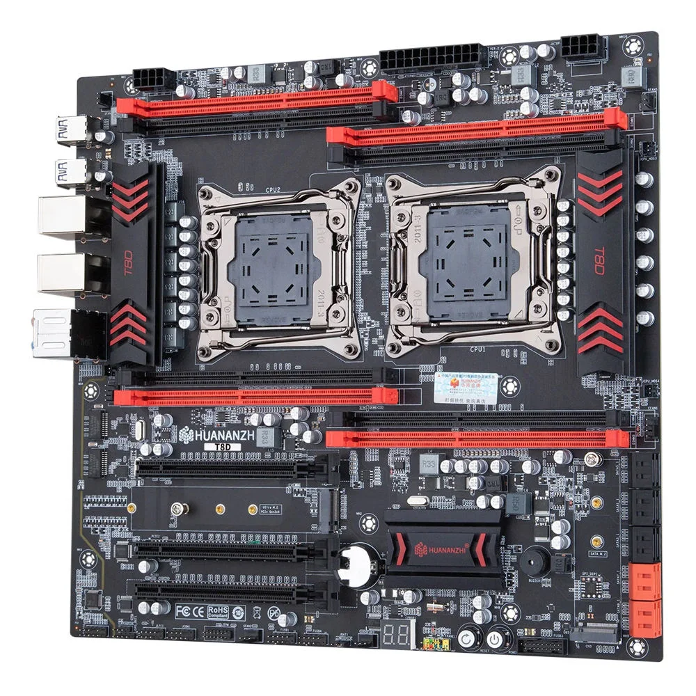 E-ATX LGA2011-V3 компьютерная материнская плата настольная dual cpu DDR3 256gb X99 T8D игровая